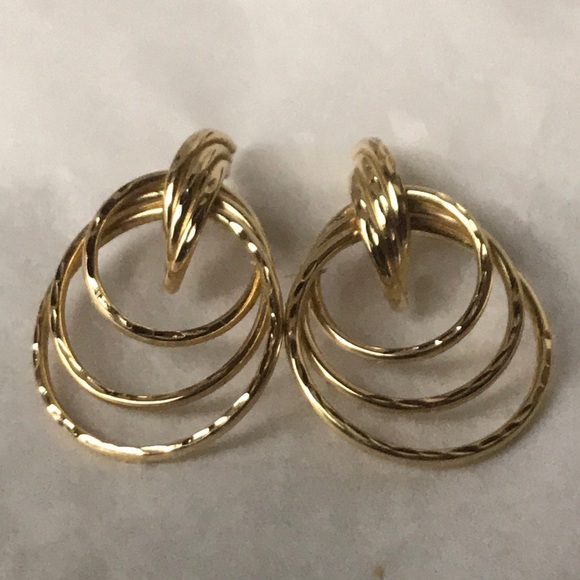 SLC 14 K Jewelry - Gorgeous 14K yellow gold multi hoop earrings